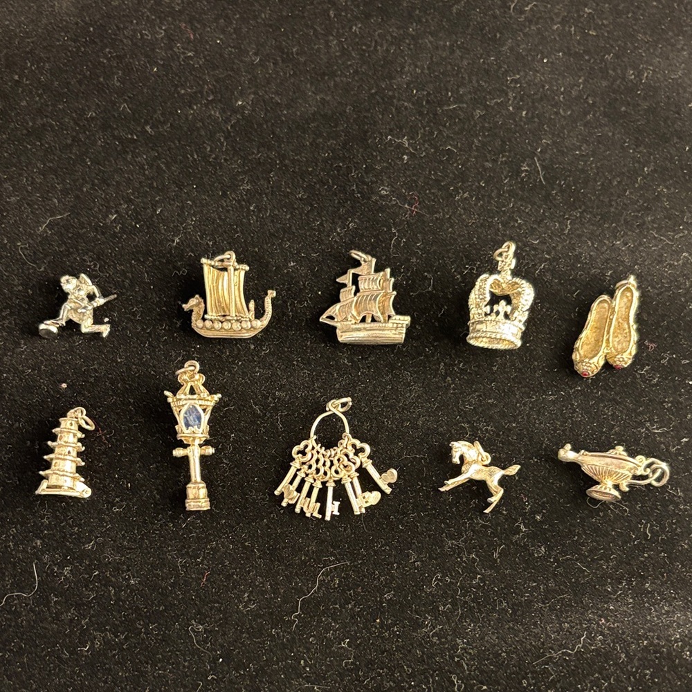 Vintage Sterling Silver Bracelet Charms
